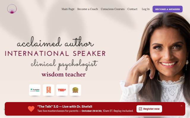 Startseite von the Conscious Classroom by Dr. Shefali