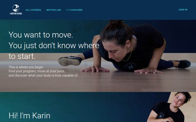 The Motion School storefront