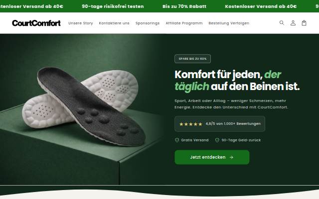 Startseite von CourtComfort