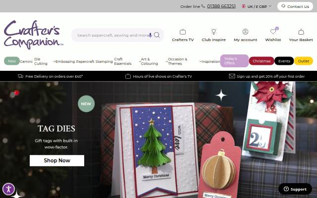 Crafters Companion UK storefront