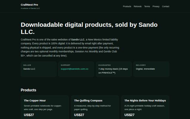 Startseite von craftnestpro.com