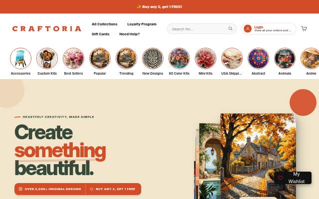 Craftoria storefront