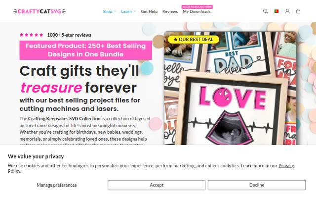 CraftyCatSVG storefront