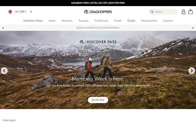 Craghoppers storefront