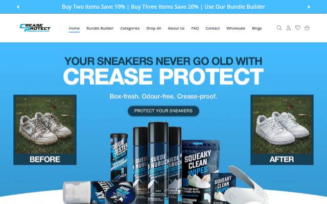 Startseite von Crease Protect