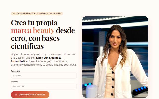 Crea tu Marca Beauty — Clase en vivo con Karen Luna · 4 de octubre storefront