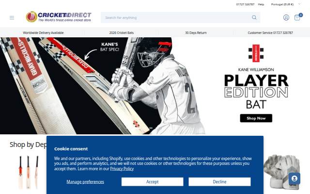 CricketDirect storefront