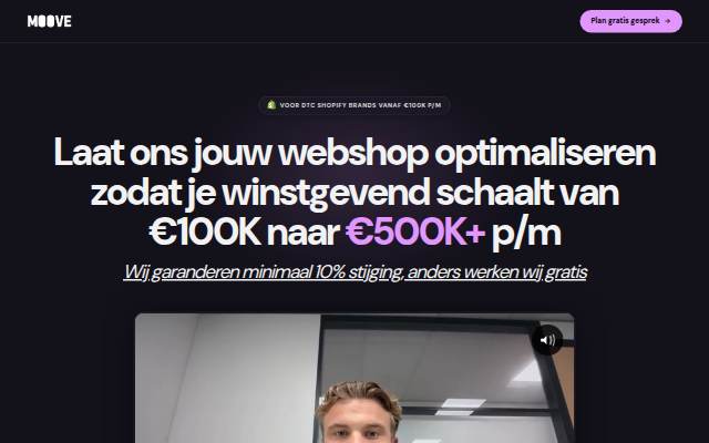 Schaal winstgevend van €100K naar €500K+ p/m — MOOVE Online storefront