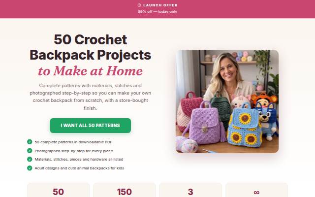 The Crochet Backpack Collection storefront