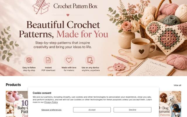 Crochet Pattern Box storefront