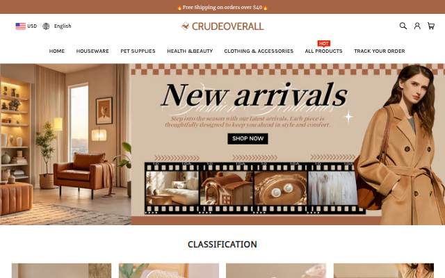 CRUDEOVERALL storefront