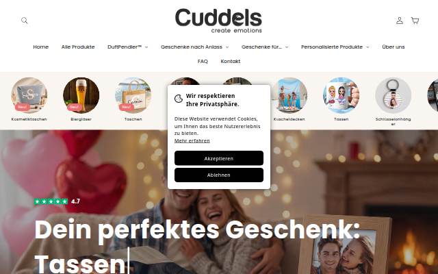 Cuddels storefront