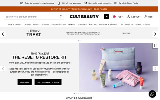 CultBeauty storefront