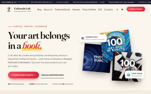 Startseite von Culturale Lab