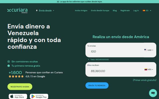 Startseite von Curiara US