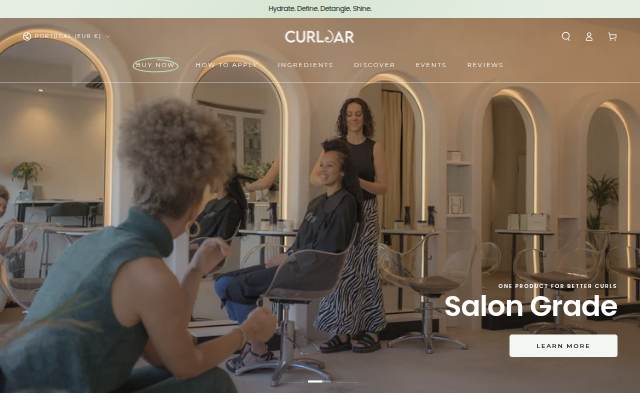 Escaparate de Curl Jar | Simple Curl Care.