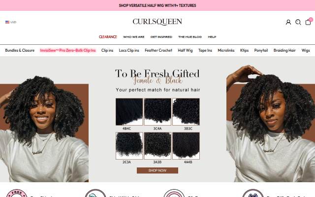 Human hair clip storefront