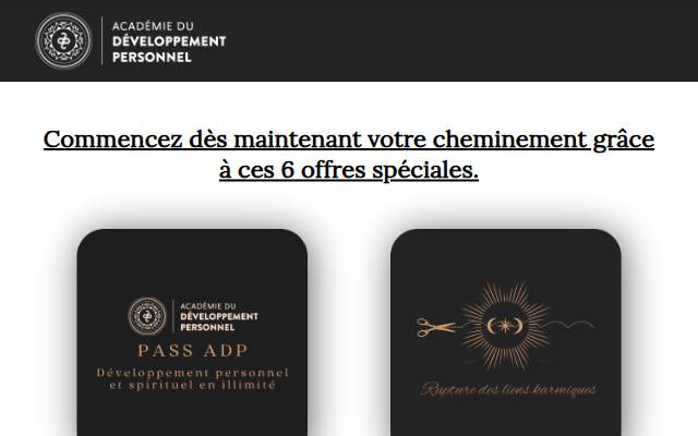 Startseite von Page présentation 6 offres