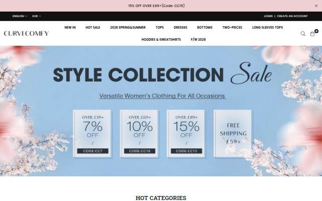 Escaparate de CurveComfy UK