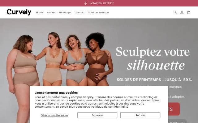 Curvely storefront