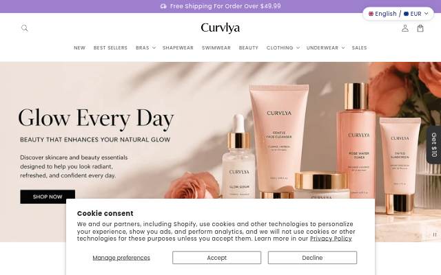 Curvlya storefront