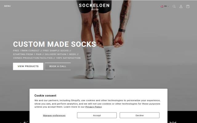 Sockeloen Custom storefront