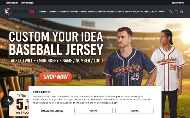 Customchoo storefront