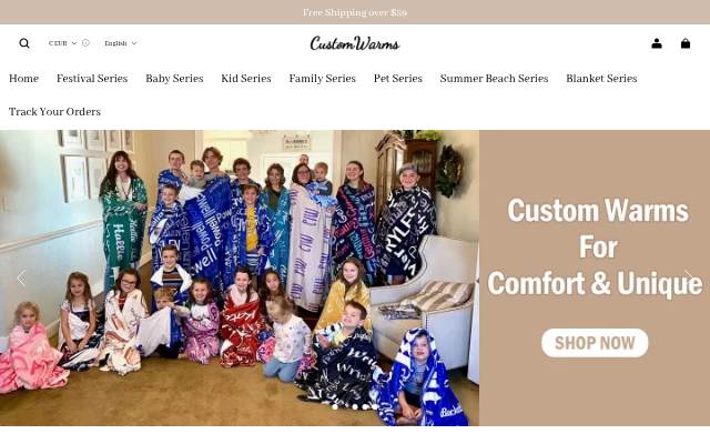 CustomWarms storefront