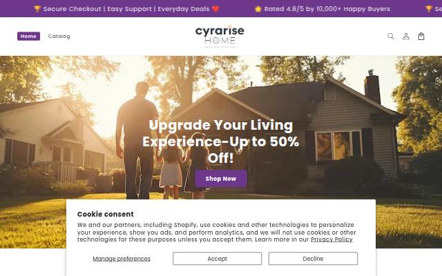 cyrarisehome storefront