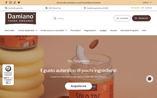 Damiano Organic storefront