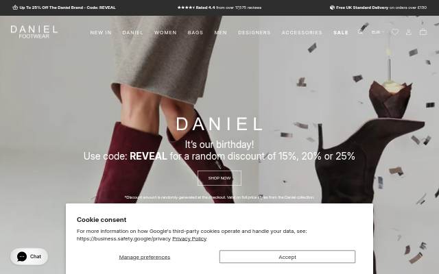 Daniel Footwear storefront