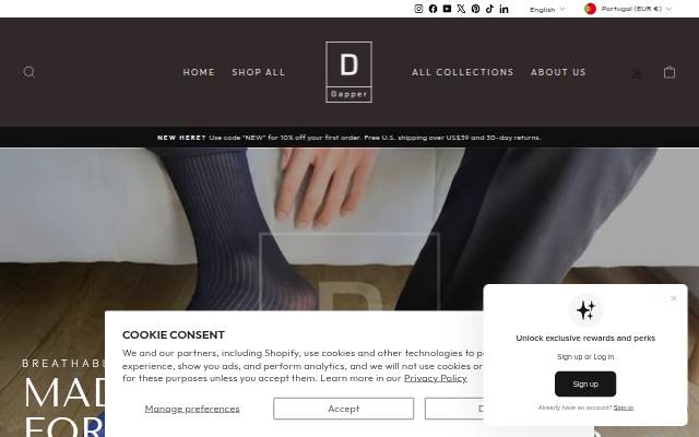 Dapper Socks storefront