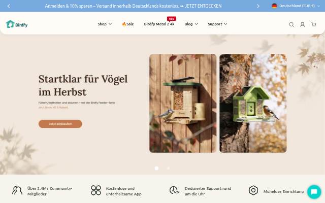 Startseite von birdfyde