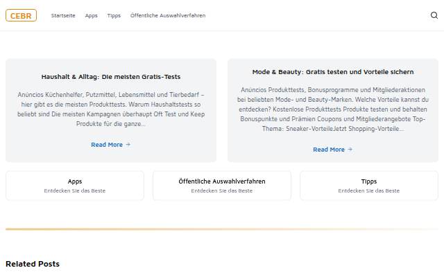 Startseite von CEBR