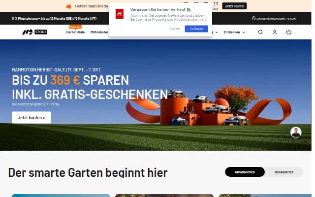 MAMMOTION Germany storefront