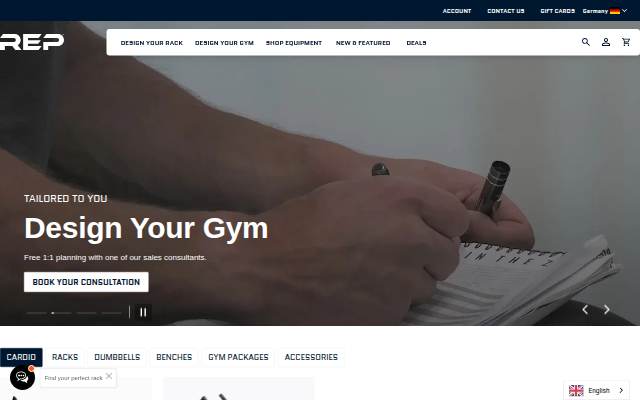 REP Fitness Europe storefront