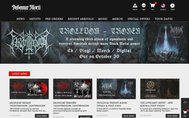 Vitrine de Extreme Music Label &amp; Black Metal Since 2003