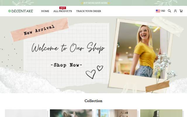 DECENTAKE storefront