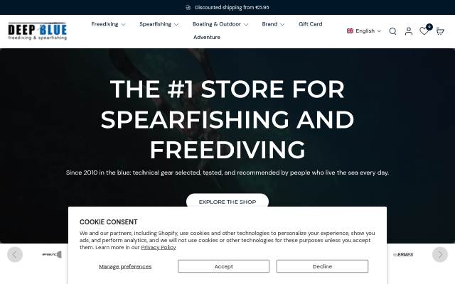 DEEP BLUE - Freediving &amp; Spearfishing storefront