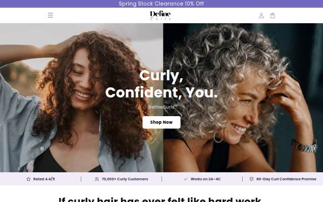 DefineCurls AU storefront