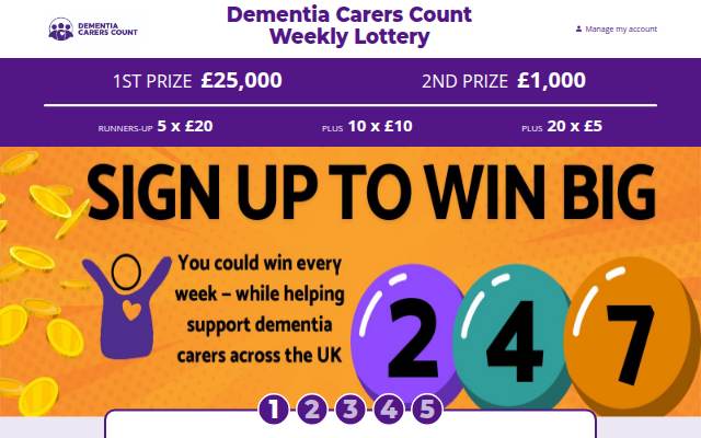 Montra da Dementia Carers Count Weekly Lottery