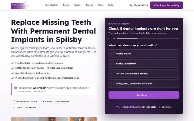 Startseite von Dental Implants in Spilsby