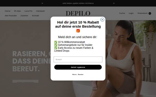 Depilo storefront