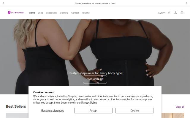 Deshapeables storefront