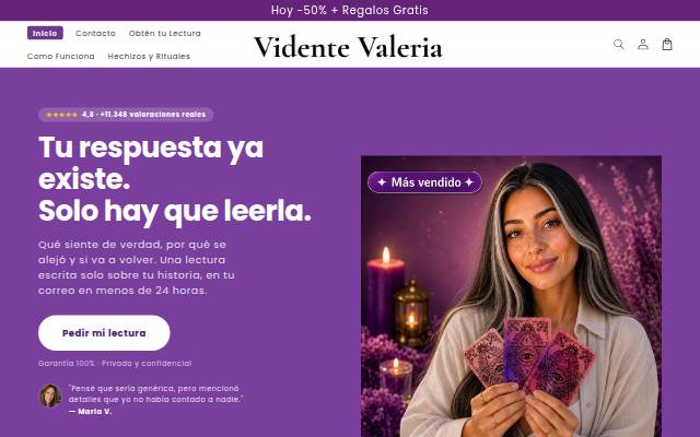 Vidente Valeria storefront