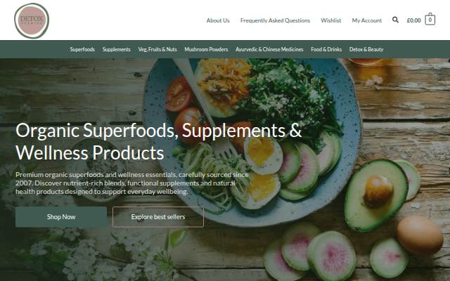Quality Organic Superfoods | Detox Trading | UK Super Food Supplier storefront