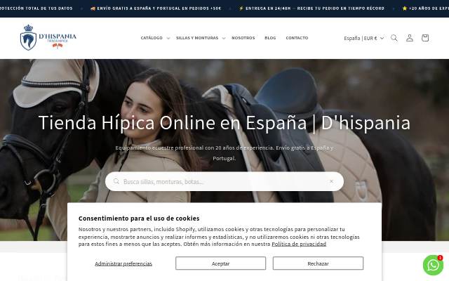 Tienda Hípica Online | D'Hispania ® storefront