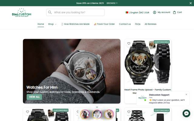 Dialcustom.com storefront