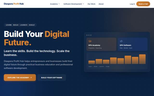 Montra da Diaspora Profit Hub — Digital Business Education &amp; Software Development