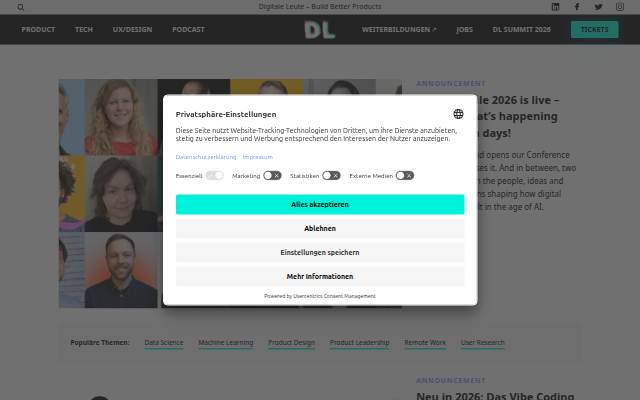Plattform für Produktmanager, UX Designer, Data Scientists und Softwareentwickler storefront